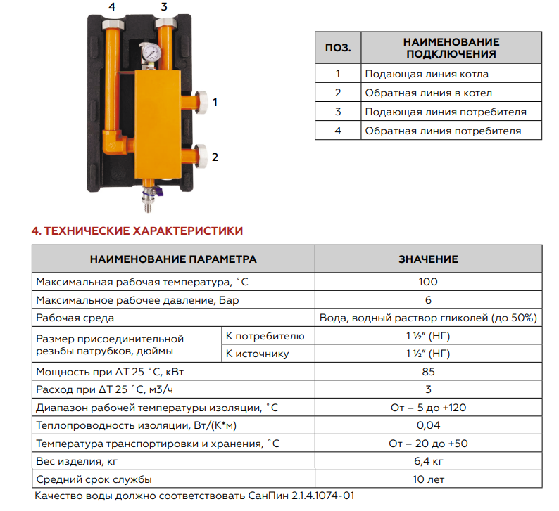 Гидравлическая стрелка из нержавеющей стали VIEIR VER-PRO 1 1/2″ (VP235) фото4