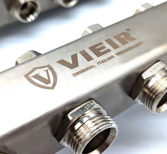 Коллектор из нержавеющей стали без расходомеров VIEIR 1"x3/4" VR115A-04 (4 выхода) фото5
