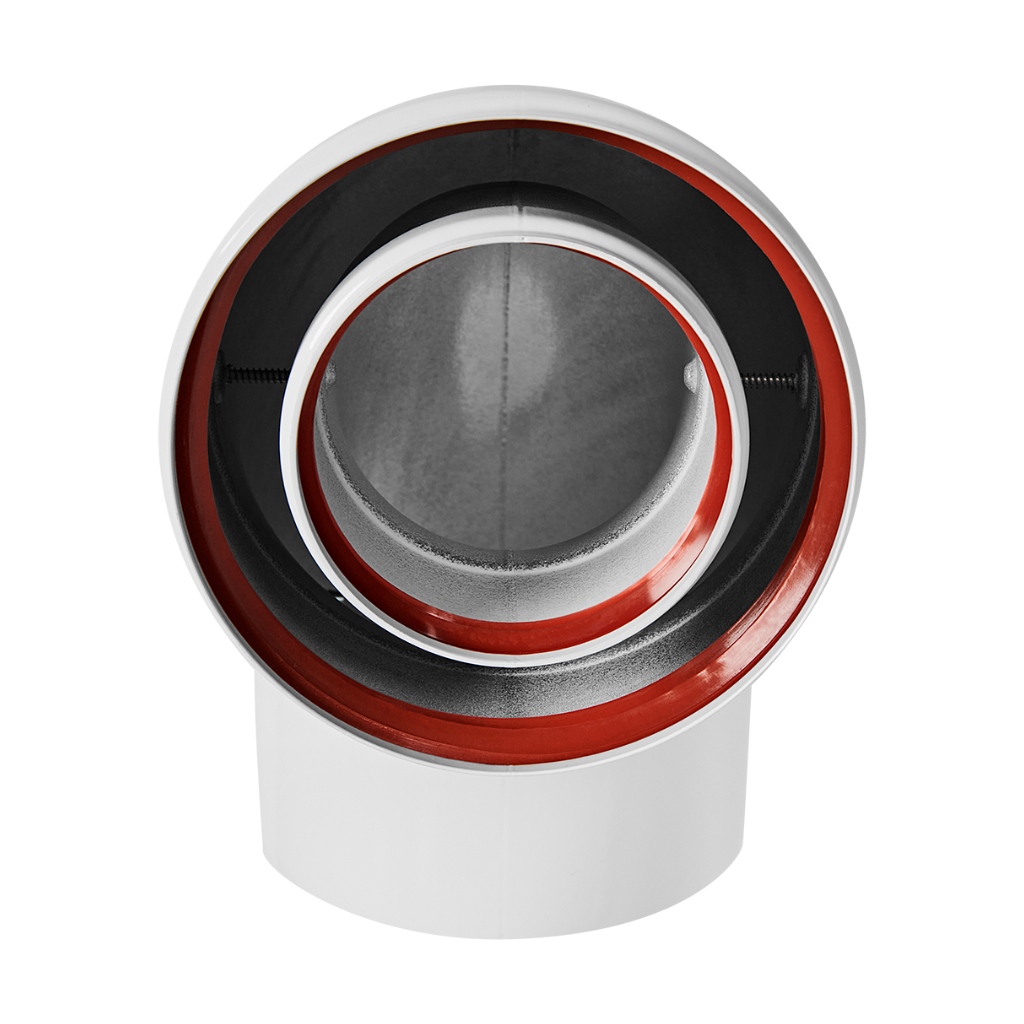 Колено коаксиальное KRATS 90° d. 60/100 (CW-90-05) фото2