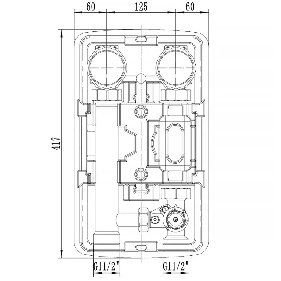 Насосная группа с трехходовым смесительным клапаном из нержавеющей стали 1" VIEIR VER-PRO без насоса (VP230A) фото2