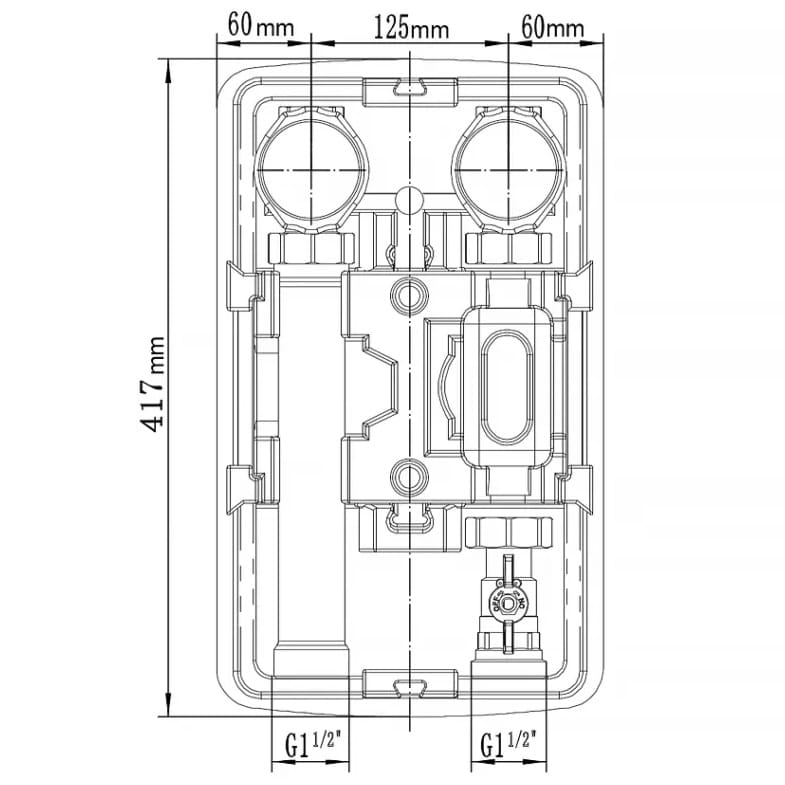 Насосная группа прямая из нержавеющей стали 1" VIEIR VER-PRO без насоса (VP226A) фото2