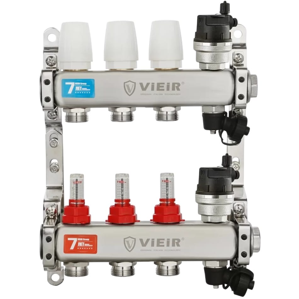 Коллекторная группа с расходомерами Vieir VR123 нержавейка фото3