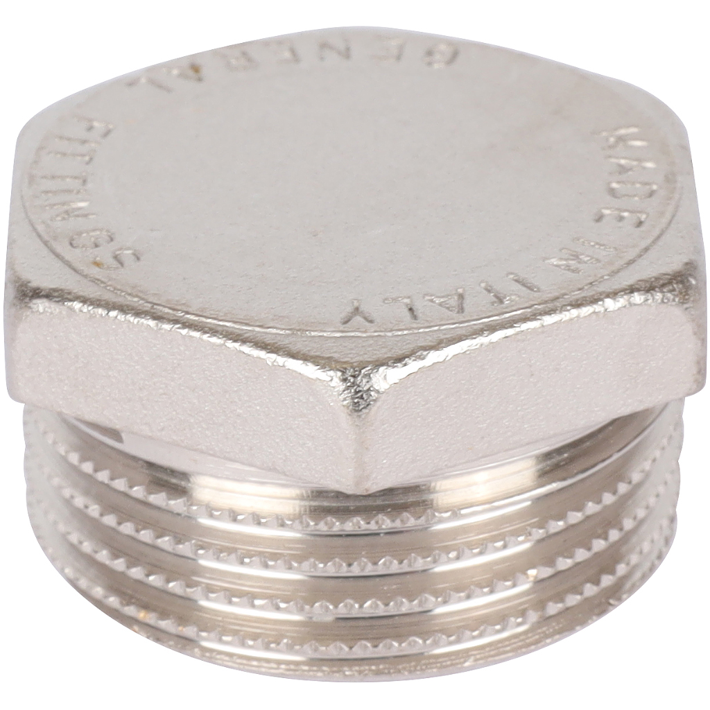 Заглушка латунная НР 1" General Fittings никелированная фото2