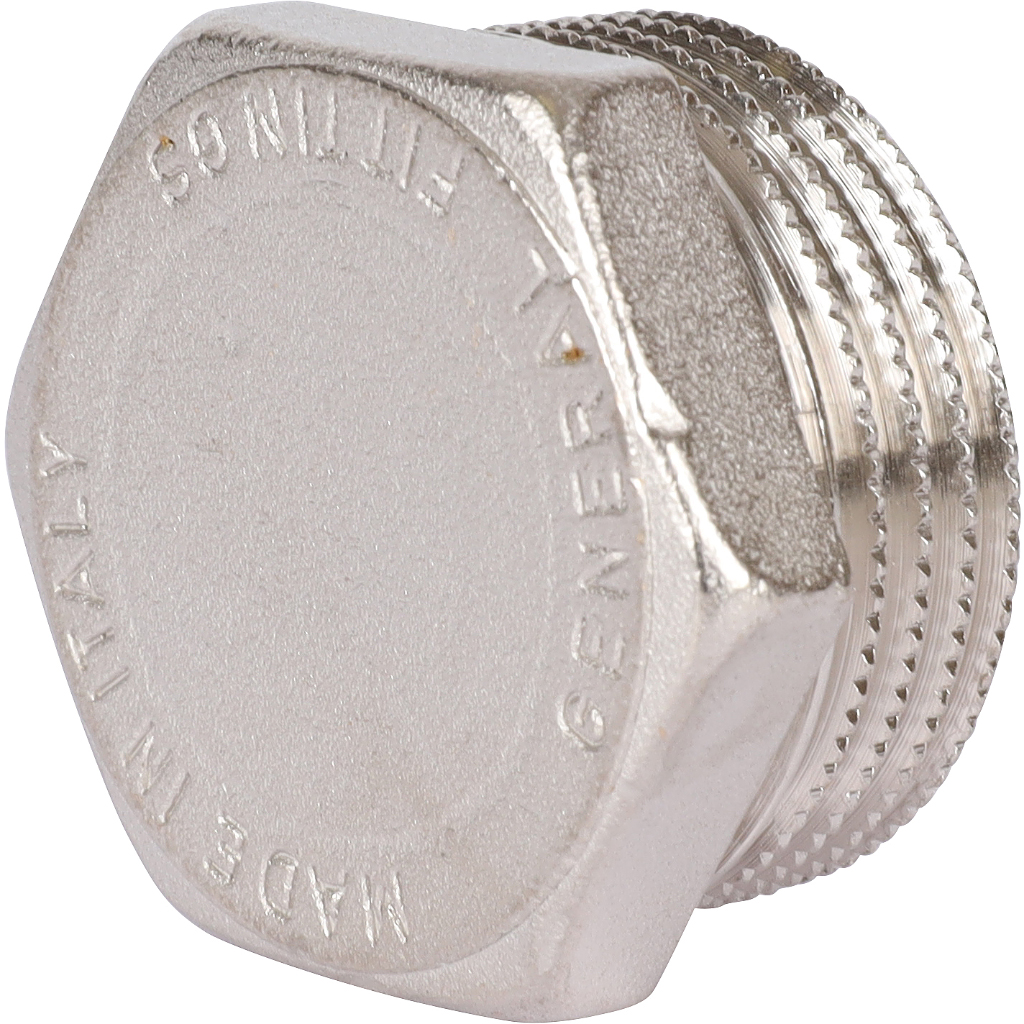Заглушка латунная НР 1" General Fittings никелированная фото3