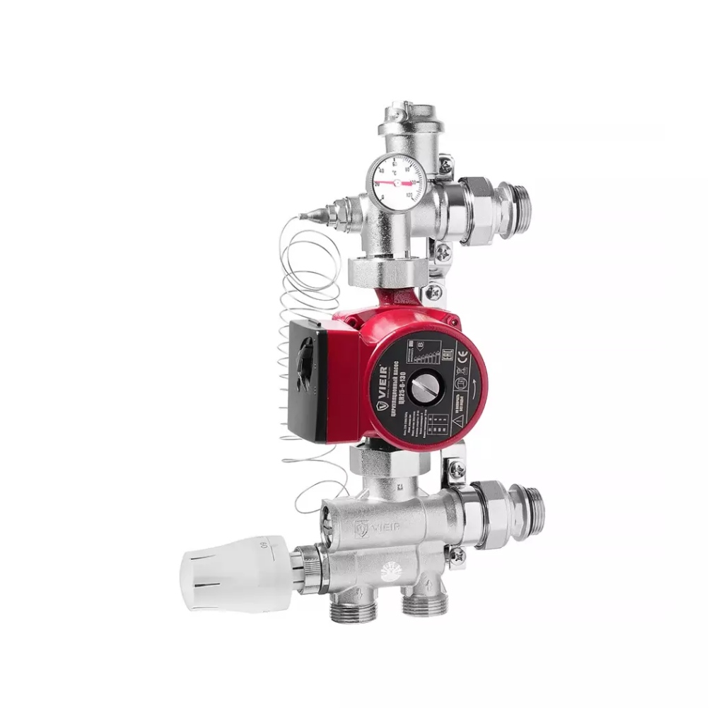 Насосно-смесительный узел для теплого пола Gappo G1491 1" 20-65°гр. с насосом JEMIX ЦН 25/6-130 фото1