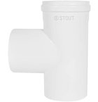 Конденсатоотводчик Т-образный традиц. коакс. D60(п-м)/100(п-м) STOUT с заглушкой и патрубком (SCR-6010-000021)