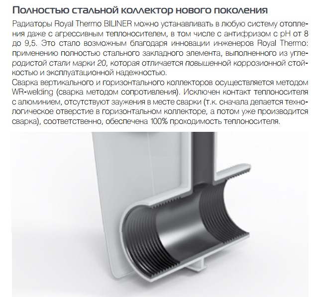 Биметаллический радиатор Royal Thermo Revolution Bimetall 500 2.0/Noir Sable, 6 секций фото3