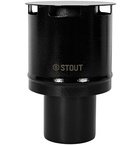 Оголовок вертикальный с ветрозащитой сварной традиц. D80(п) ЧЕРНЫЙ узкий STOUT (SCR-0080-800011)