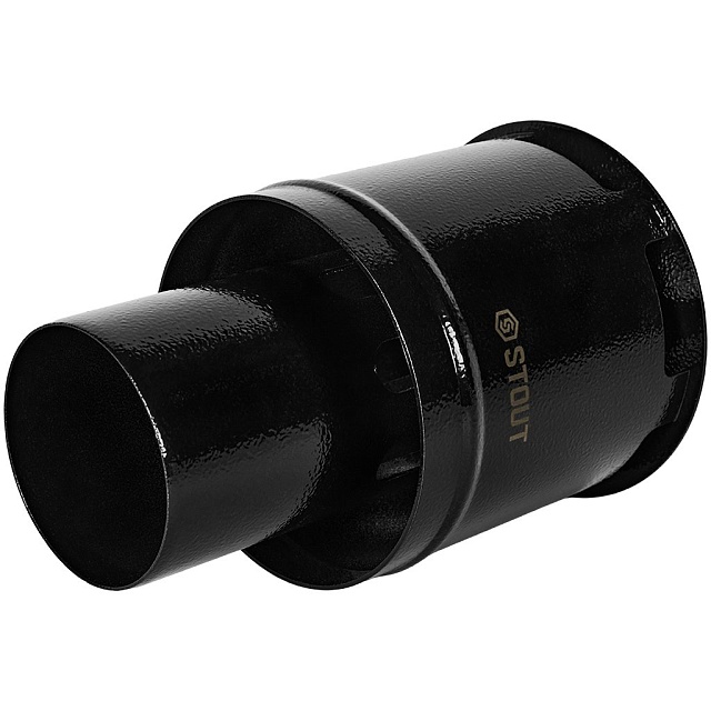 Оголовок вертикальный с ветрозащитой сварной традиц. D80(п) ЧЕРНЫЙ узкий STOUT (SCR-0080-800011) фото3