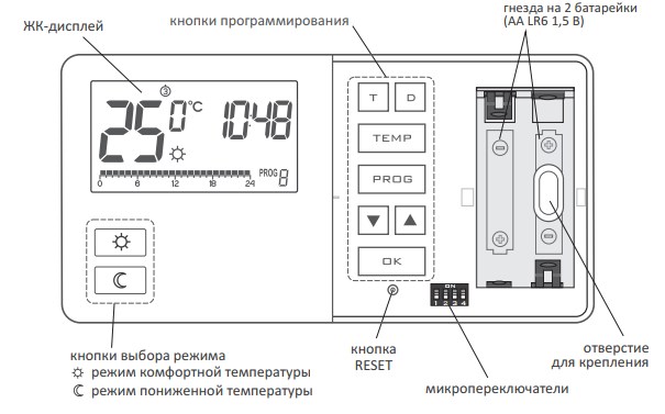 Проводной недельный терморегулятор AURATON Tucana 2025 фото3
