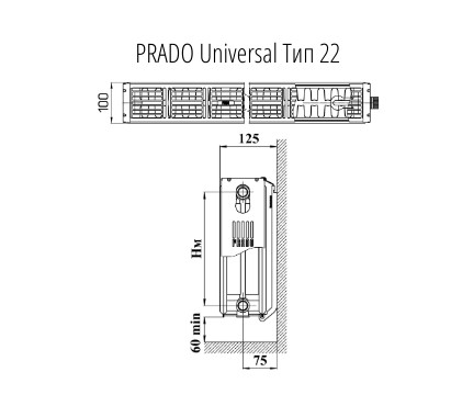 Стальной радиатор Prado Universal Тип 22 500 1600 мм фото3