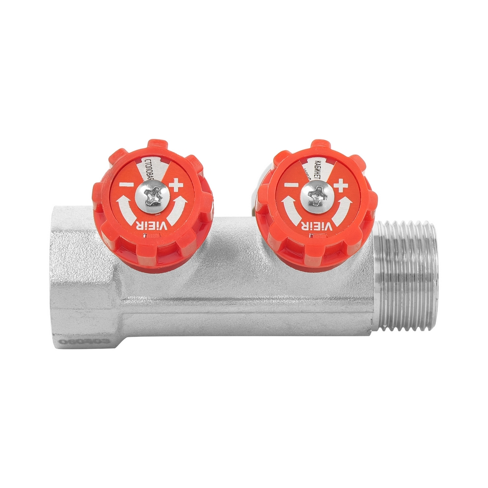 Коллектор регулирующий с вентилями и цангами VIEIR 3/4″x16 VR502 (ЕК) 2 выхода фото5