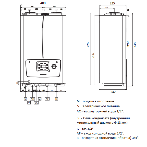 Конденсационный газовый котёл Immergas Victrix Omnia 25 V2 R (дымоход в комплекте 60/100 мм) фото3