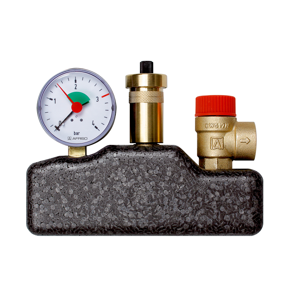 Группа безопасности для котла KSG с изоляцией 50 кВт 3.0 bar 1" ВР Afriso арт. 77 938 фото1