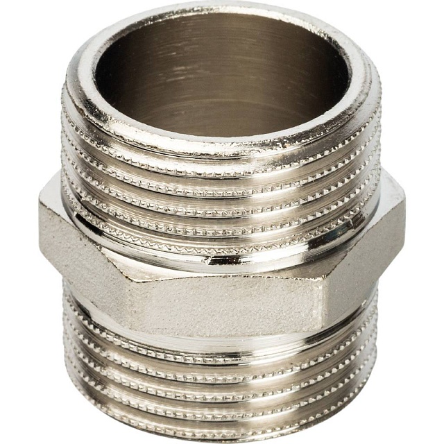 Ниппель 1" латунный никелированный General Fittings арт. 260000N101000H фото1
